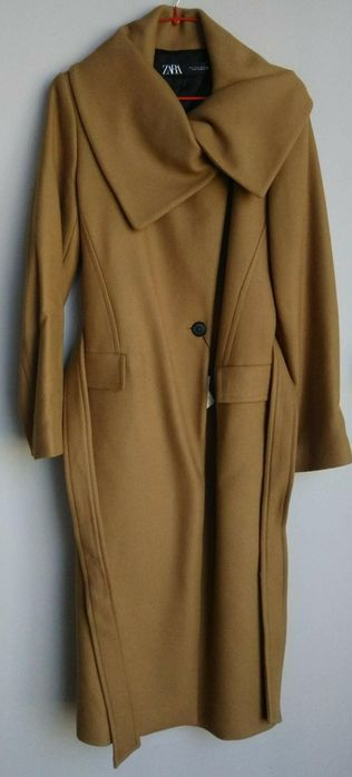 Zara manteco płaszcz wełniany 75 wełny