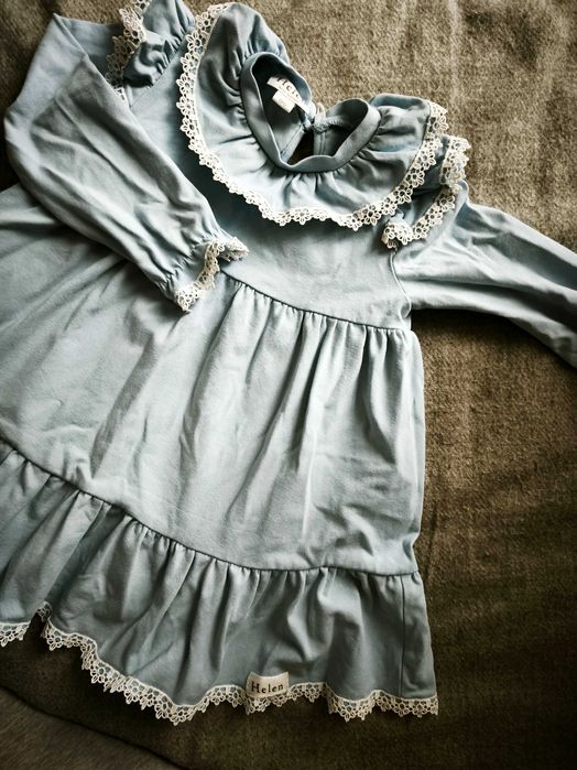 Sukienka bawełniana Helen 86 błękitna