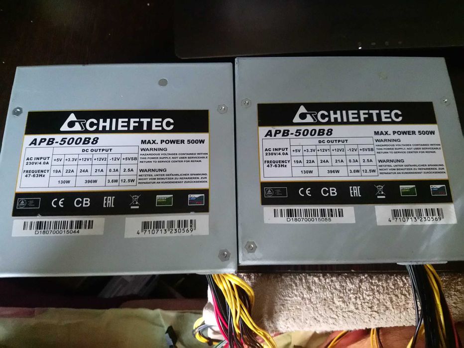 Блоки питания Chieftec APB-500B8 Arena 500Вт (2шт под ремонт)