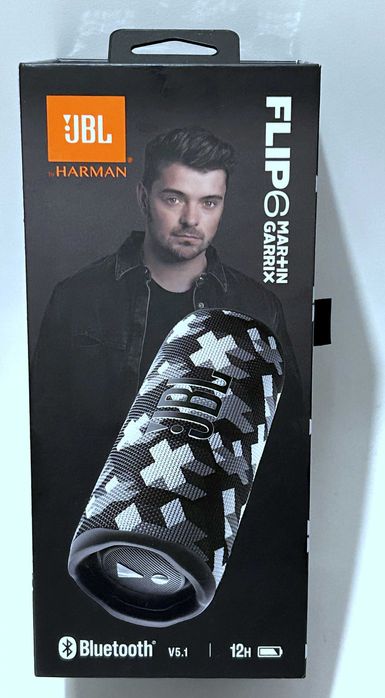 Głośnik przenośny JBL Flip 6 Martin Garrix czarno-biały 30 W