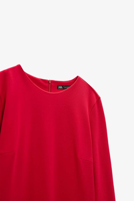 ZARA Luksusowa SUKIENKA asymetryczna czerwona S