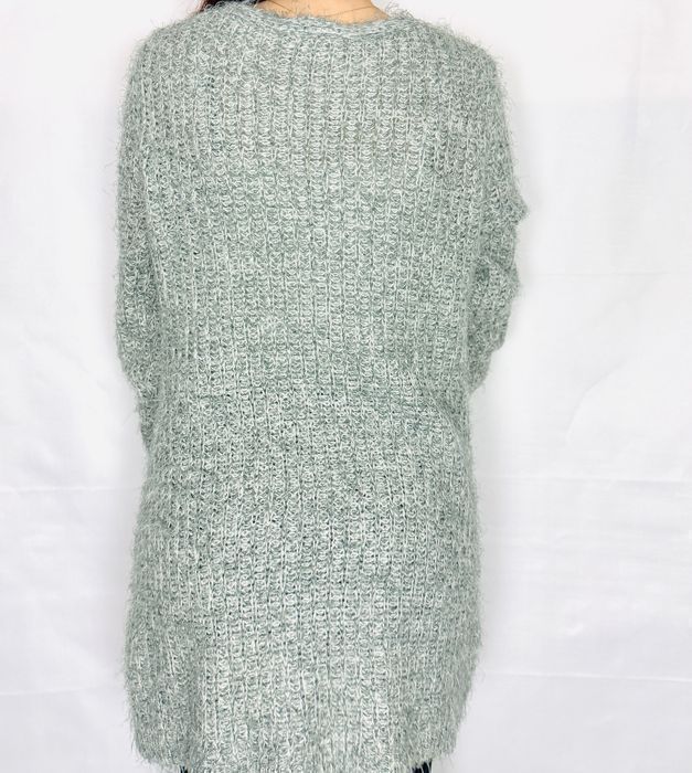 Szary włochaty kardigan z kieszeniami M 38