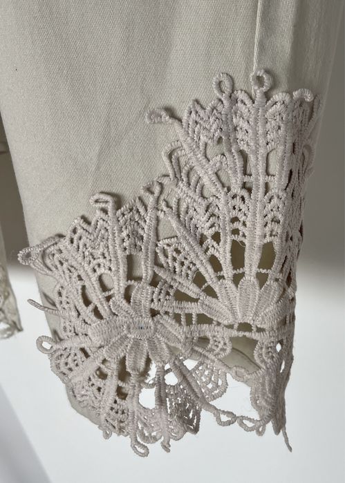 Jeansy wiosna boho wysoki stan beż nowe pas do 86 L/XL elastic kapalua