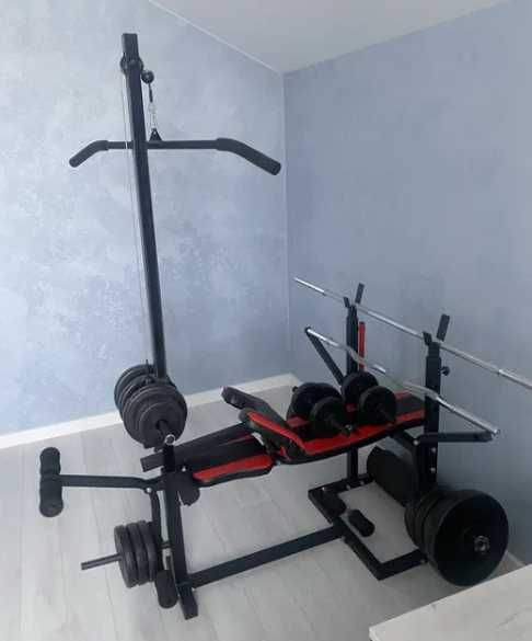 Лавка Скамья жима жиму штанги W-0020 з тягою стійками партою Лава