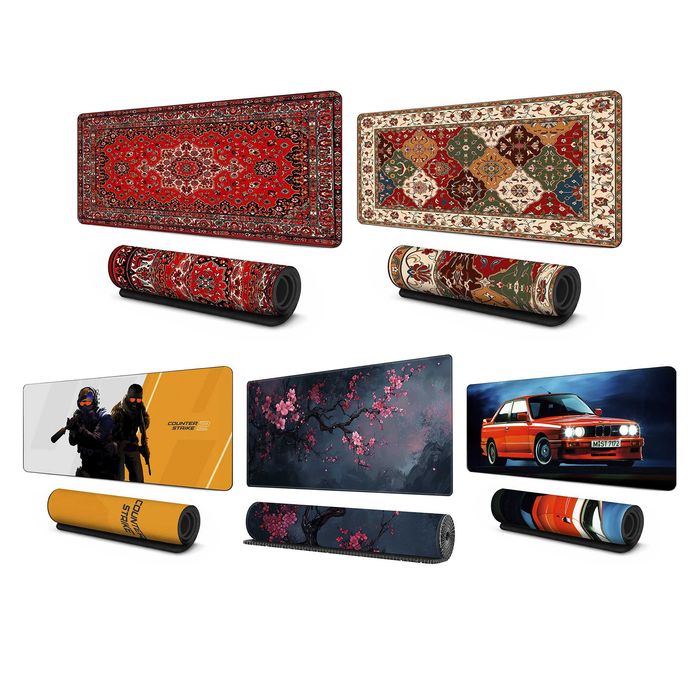 Игровой коврик XXL 40×90см | Premium качество | Водостойкий | Прошитый край (Разные дизайны)