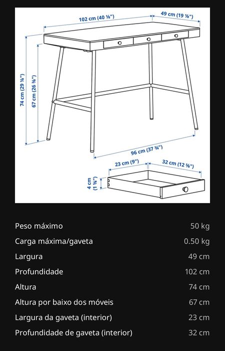 Secretária bambu lillasen ikea
