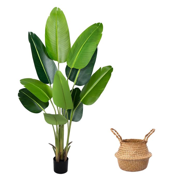 Sztuczna roślina SEHAUSEU Tropical Palma 160 cm 10 liści do wnętrz i ogrodu