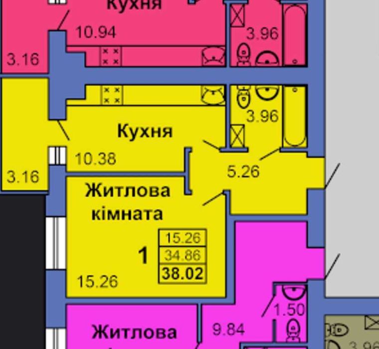 ‼️Ідеально під єОселя‼️ 1к квартира в цегляній новобудові, 38 м², нижній поверх, інд.опалення