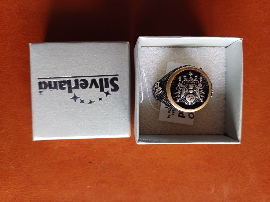 Sygnet srebrny antyk