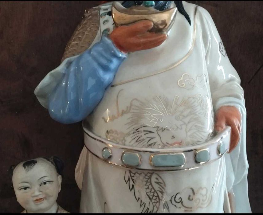 Estátua art oriental, oriental cerâmique, Deus da Riqueza
