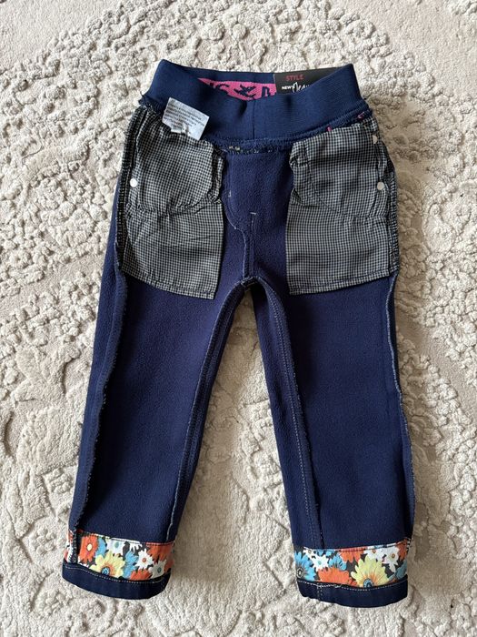 Дитячі зимові джинси на резинці для дівчинки фліс 92 104