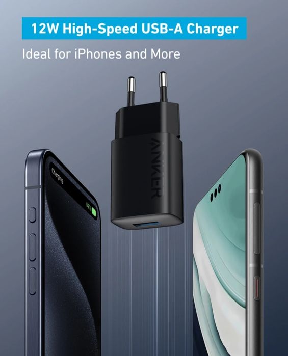 Зарядний пристрій Anker Fast Charger 12W Black/White