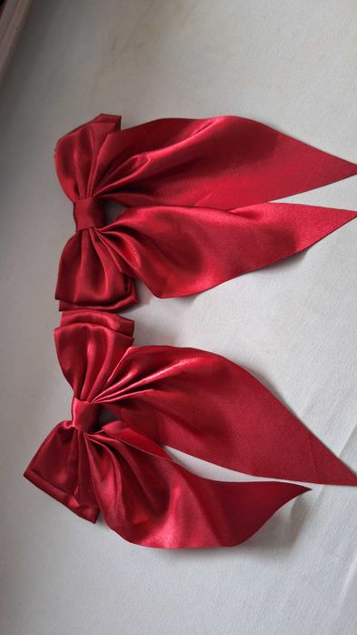 duże kokardy ze spinkami 2 sztuki / 13/20 cm /
