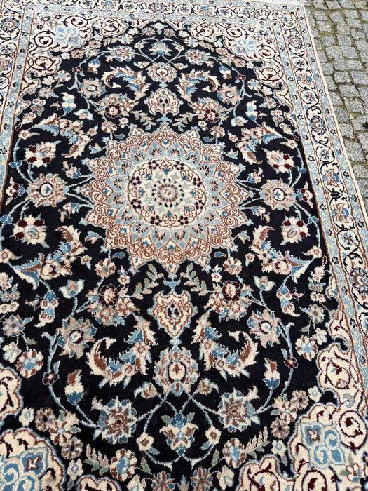 Dywan kaszmirowy perski z jedwabiem Iran Nain 185x115 galeria 12 tys