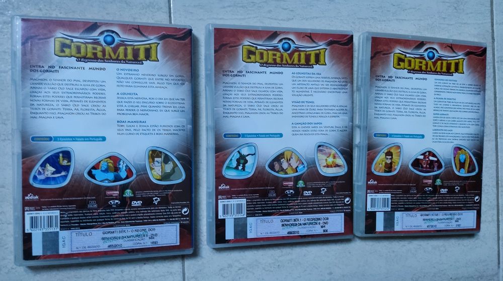 Conjunto de 3 DVDs Gormiti  (Nº: 5, 6 e 7)