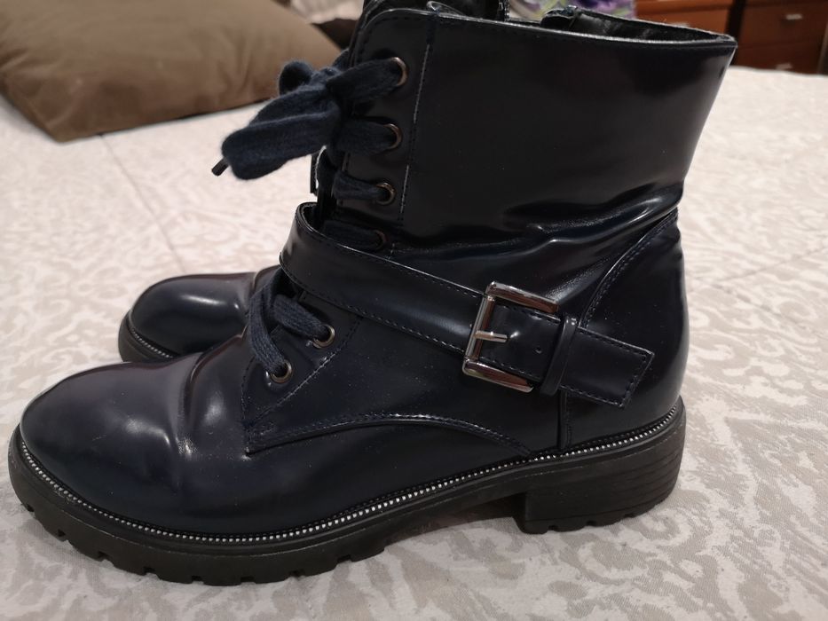 Botins menina tam 35 azul marinho
