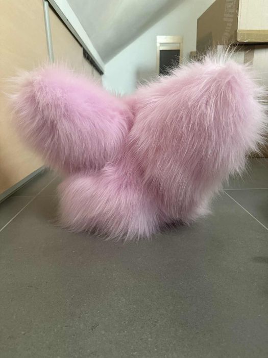 Furry head mask rozowy wilk