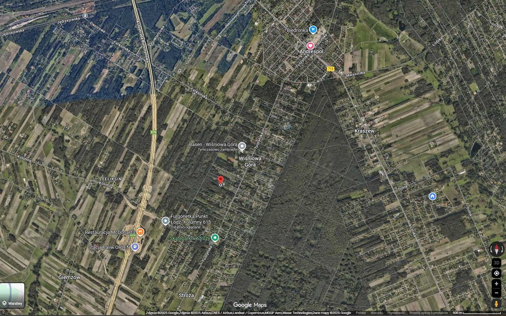 Działka budowlana Wiśniowa Góra gm. Andrespol, MPZP i badanie gruntu