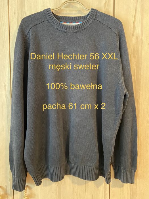 Daniel Hetcher r 56 XXL  granatowy sweter bawełna crewneck ciepły bawe