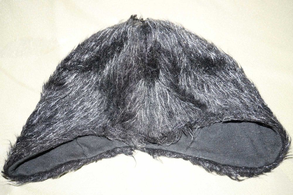 Czapka ciepła akrylowa wiosenna zimowa czarna srebrne włosie unisex