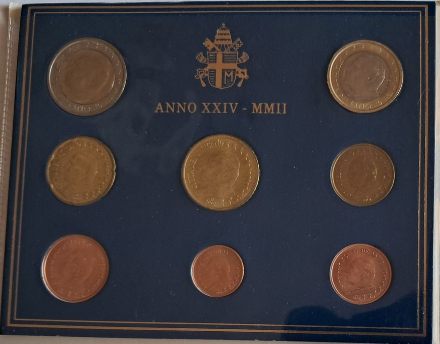 Set Moedas Euro Vaticano  -  Ano 2002 - BNC