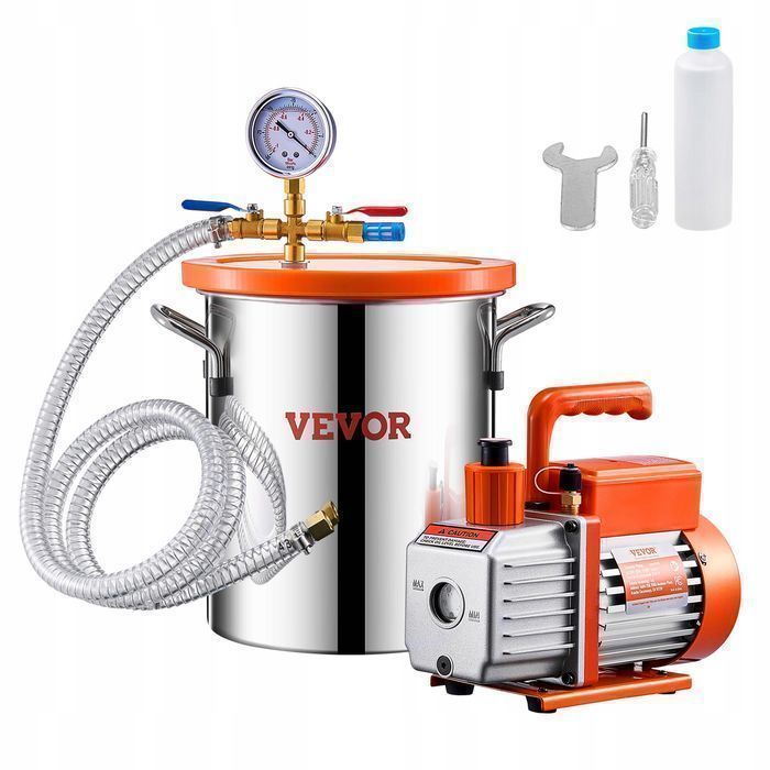 Vevor komora próżniowa 11 36 l z pompą 3 5 cfm 200w stalowa komora