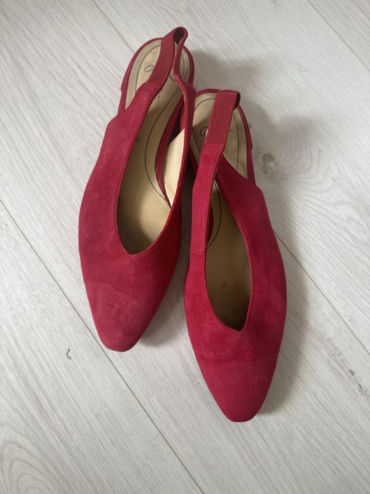 Pantofle Ara High Soft 41 buty na obcasie czerwone