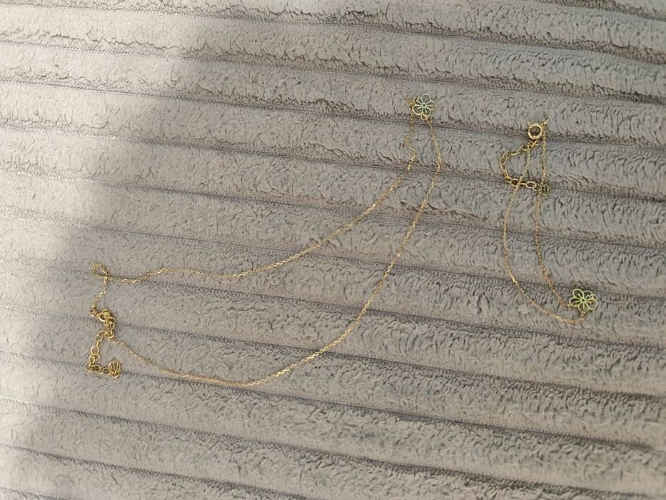 Komplet bransoletka i łańcuszek YES pozłacane z koniczynką