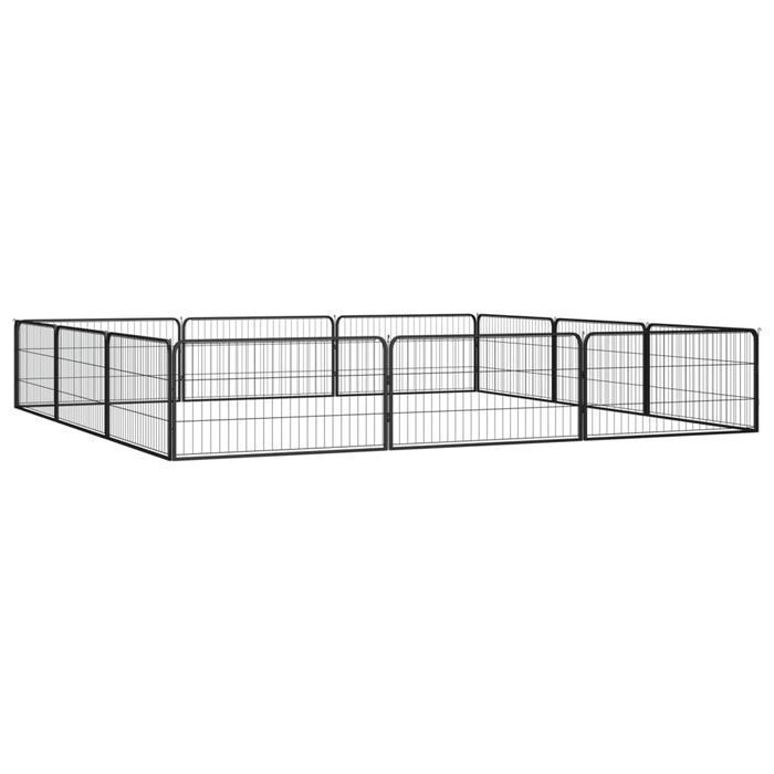 Vidaxl Kojec Dla Psa, 12 Panele, Czarny, 100X50 Cm, Stal