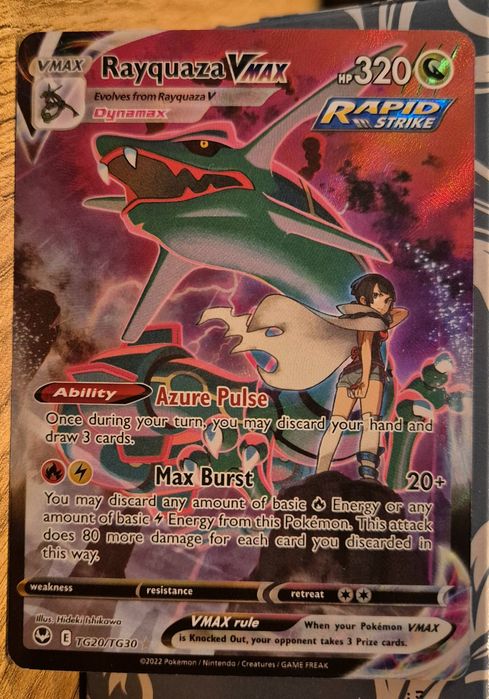 Kolekcjonerska karta Pokemon Rayquaza Vmax oryginalna