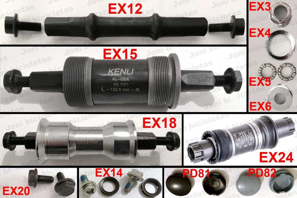 Eixos pedaleiros de quadra para bicicleta