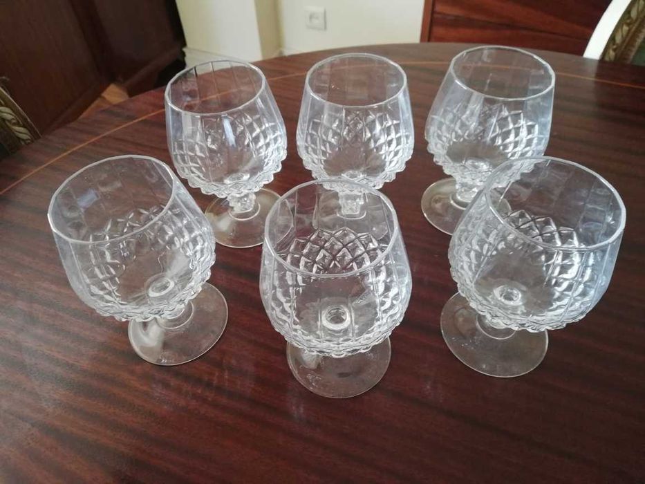 Conjunto de 6 copos de conhaque em Cristal d'Arques