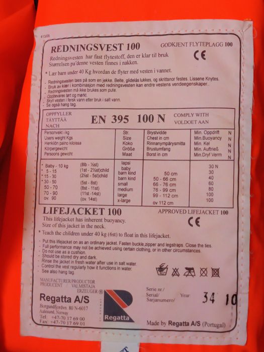 Colete salva vidas de criança