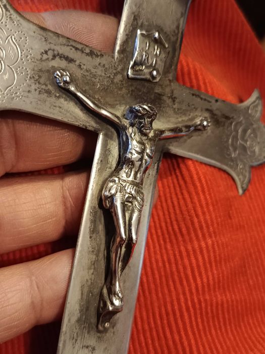 Crucifixo Cristo Prata Portuguesa Contrastada 833 17,3 cm 67 gr