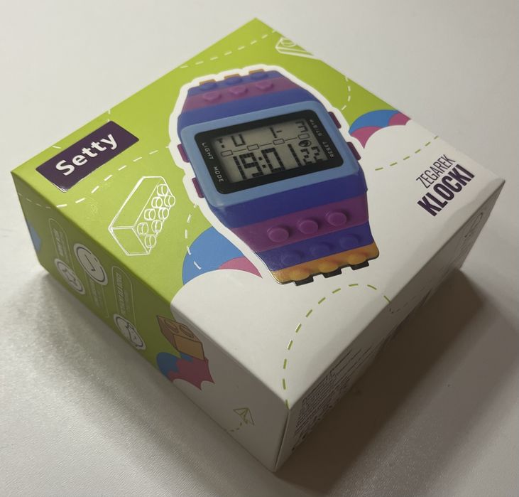 Zegarek dziecięcy Setty Klocki kolorowy cyfrowy LCD