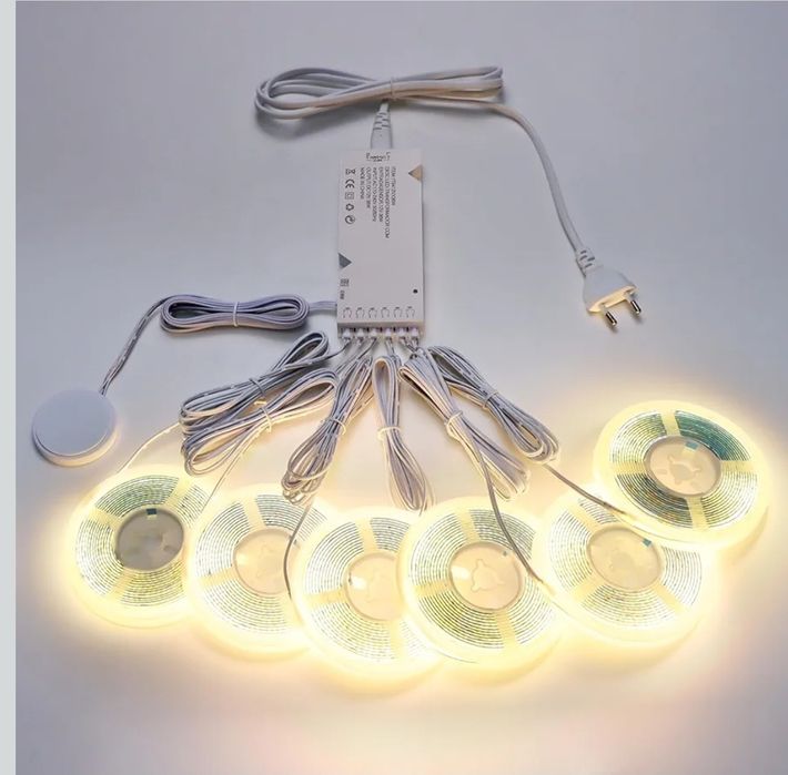 Taśma led 12 V 6 sztuk po 2 m barwa ciepła czujnik ruchu