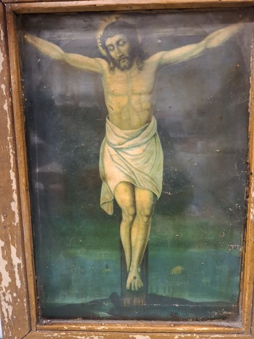Chrystus na krzyżu obraz religijny vintage