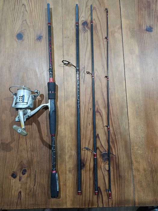 Conjuntos cana/carreto de pesca ao achigã
