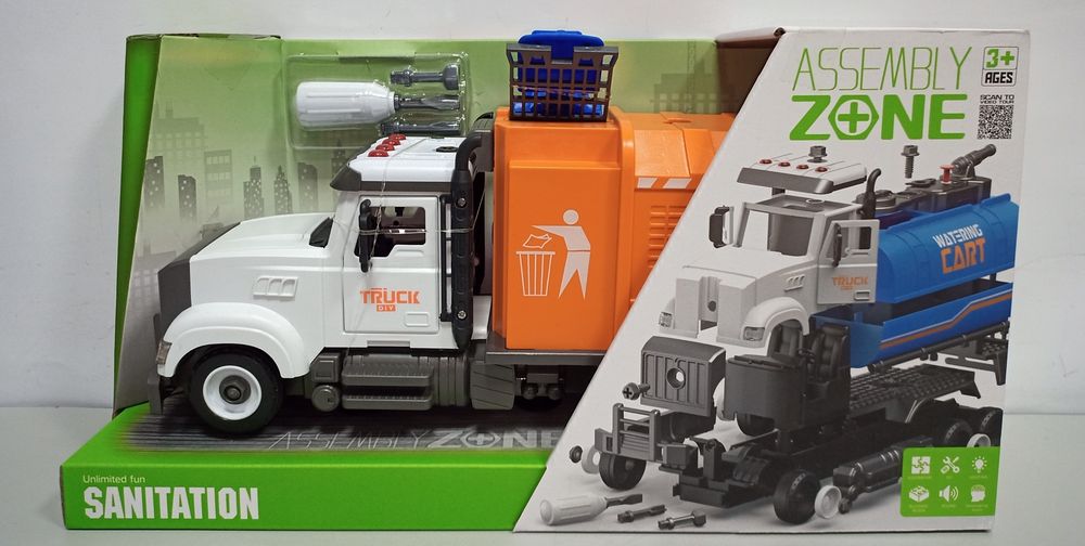 Детская машинка Мусоровоз на шурупах со Звуком и светом