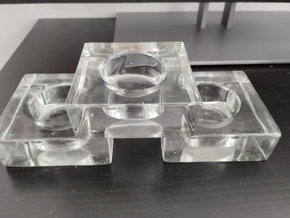 Szklane świeczniki 3 sztuki