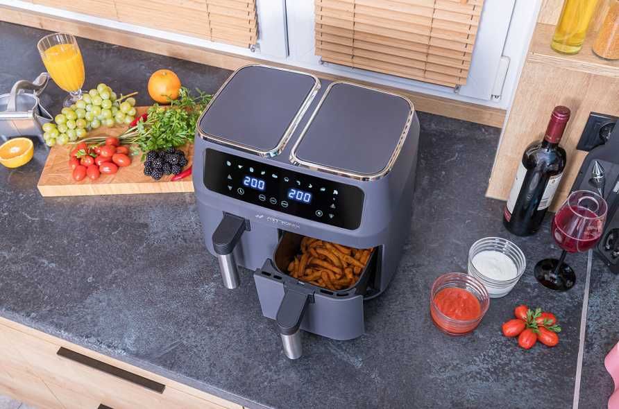 Frytkownica 8L 2500W beztłuszczowa ARTRONIX Air Fryer  GRAFITOWA 2x 4L