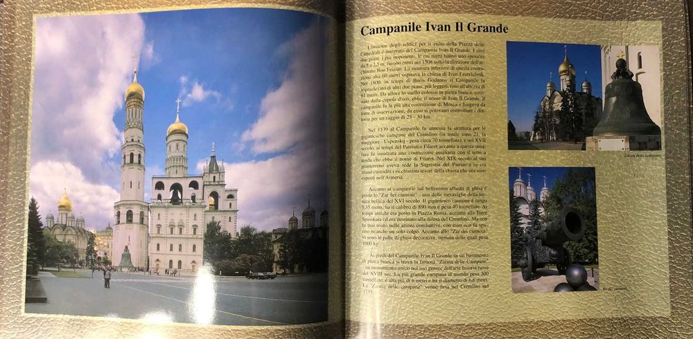 Brochura Kremlin de Moscovo da Aeroflot em Italiano - 1998