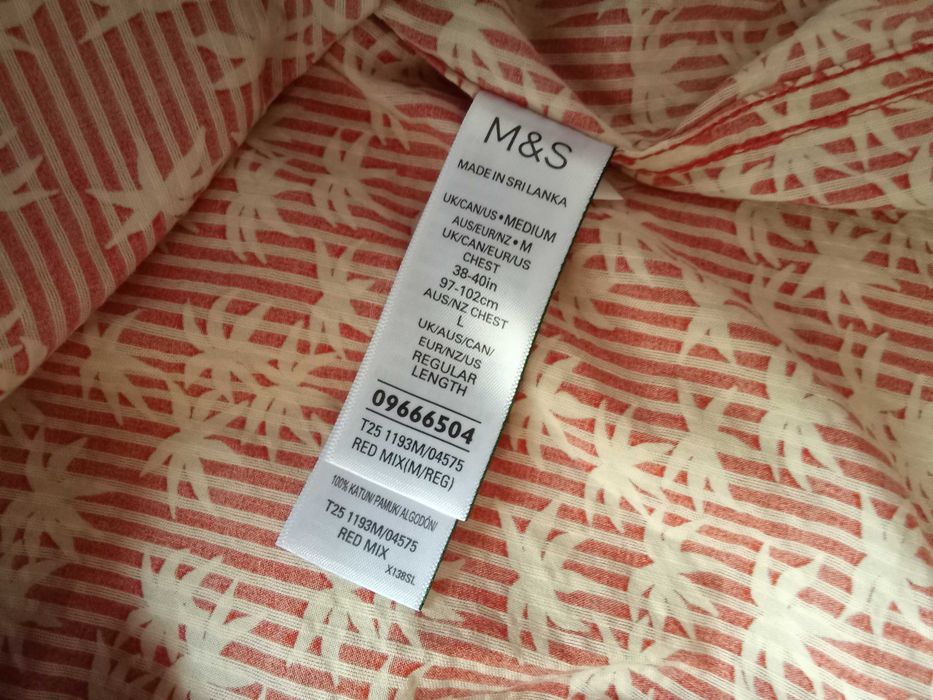 Koszula czerwona, bawelniana,nowa rozmiar L Marks Spencer