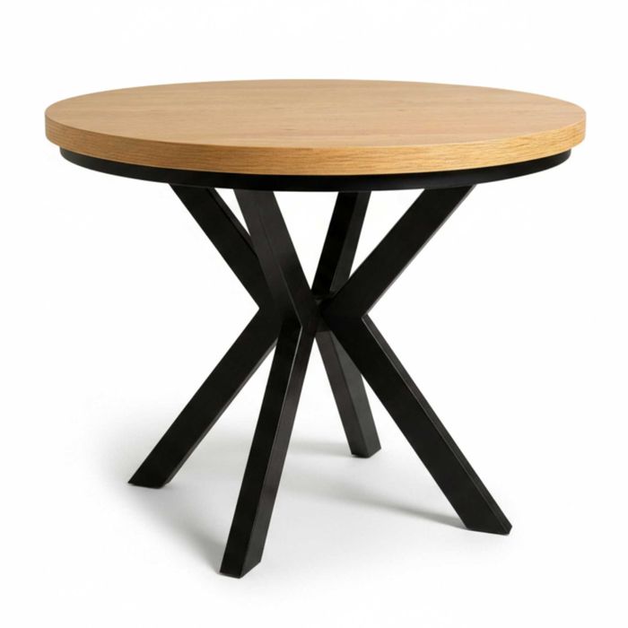 Stół okrągły rozkładany pająk 100/200 LOFT solidny metal salon kuchnia