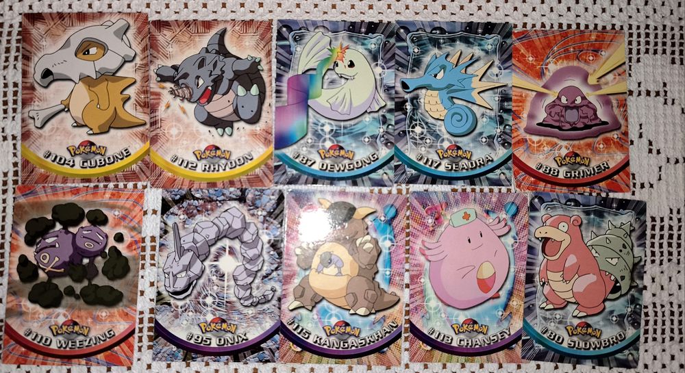 Lote 22 Cartas Pokémon Topps 1999 BLUE LOGO (1st Print) - Gengar, Magneton Holo, Doduo Holo
