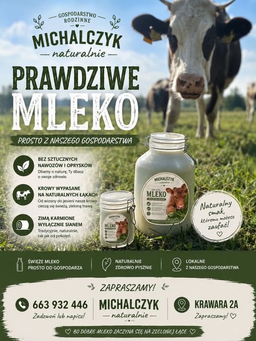 Prawdziwe mleko od szczęśliwych krów
