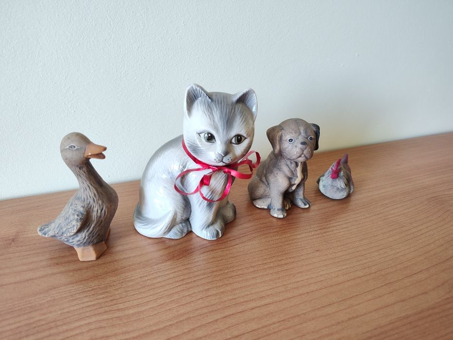 Pakiet figurek - zwierzęta (kot, pies, kaczka, kura)