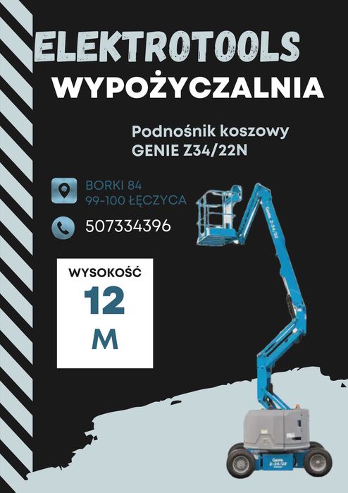 Podnośnik koszowy zwyżka wynajem wypożyczenie