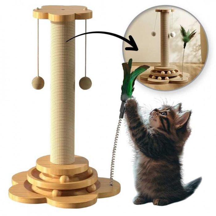 Drapak/zabawka dla kota 4w1