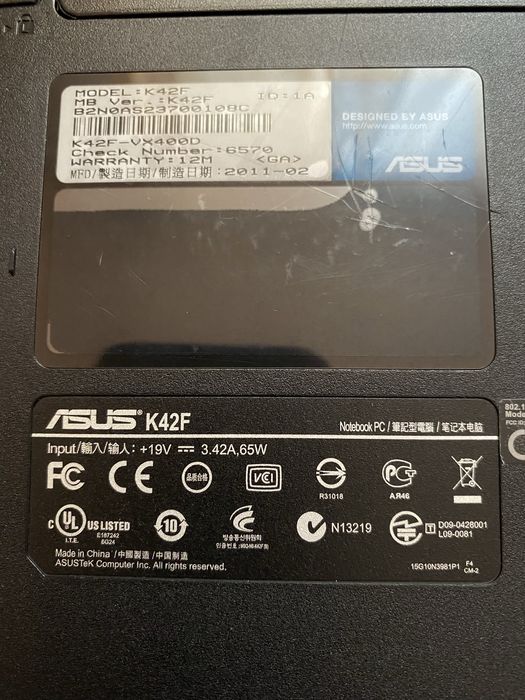 Продам ноутбук Asus K42F!